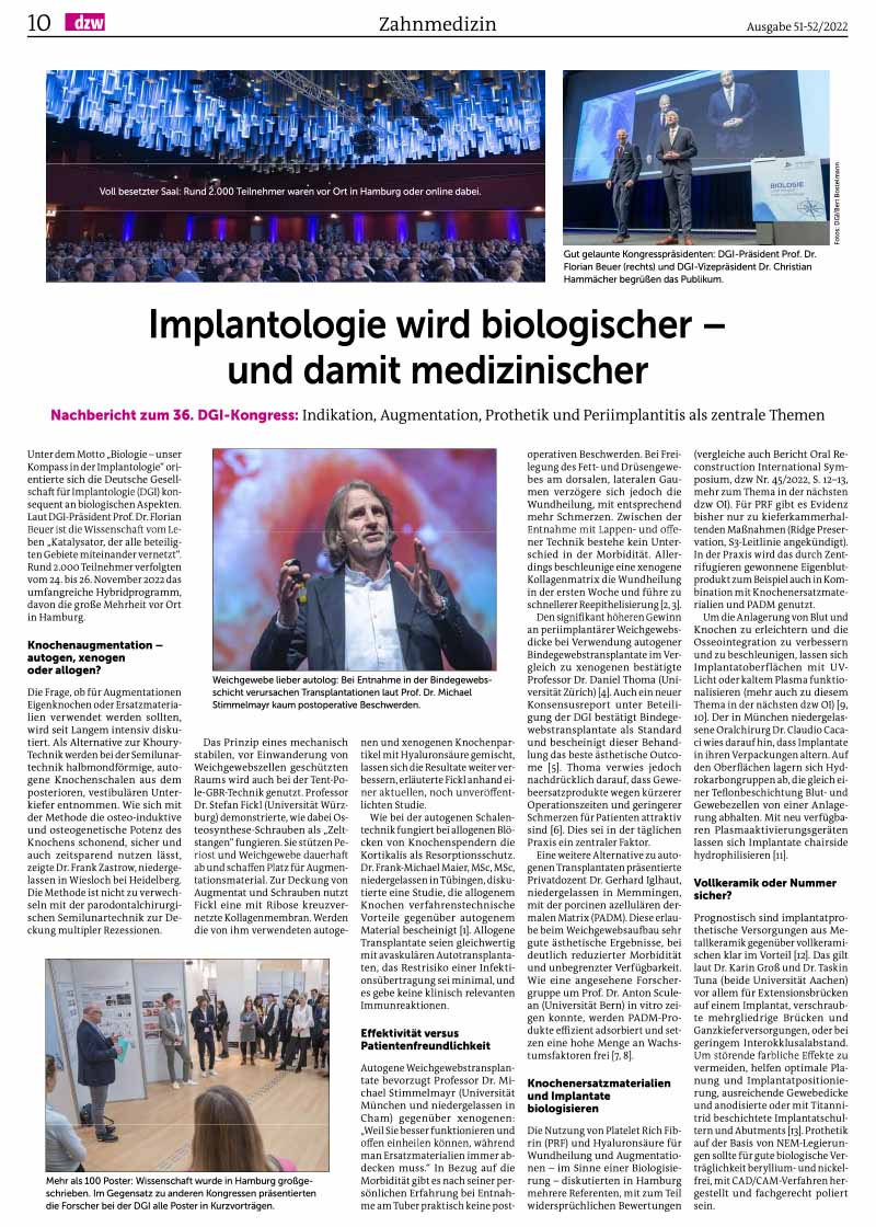 lmplantologie wird biologischer - und damit medizinischer