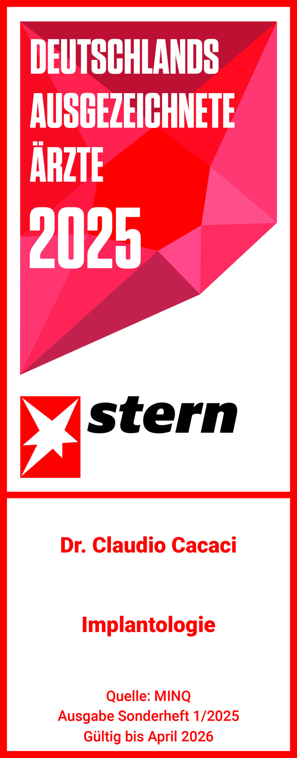 Stern Deutschlands ausgezeichnete Ärzte 2025